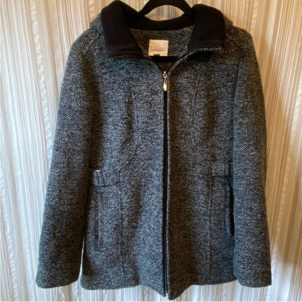 Women's Gray Tweed Wool Coat